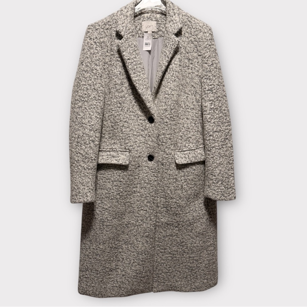 LOFT Boucle Heathered Gray Winter Coat NWT Gift!